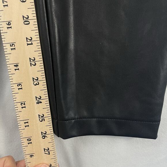 NWT Abercrombie & Fitch High Rise Black Faux Leather Pants Pull-On Size Large - Picture 13 of 16